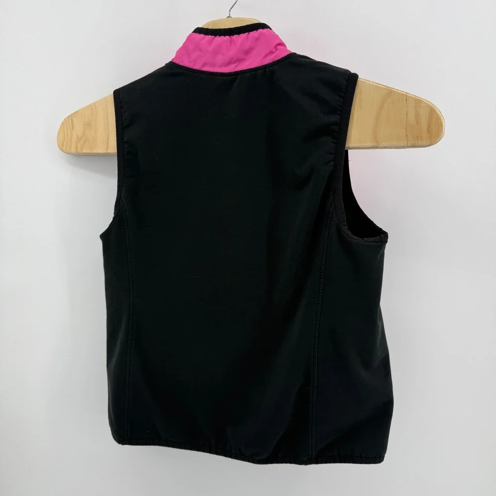 Lauren Ralph Lauren Golf Reversible Quilted Vest Pink Black XL Full Zip RL Logo